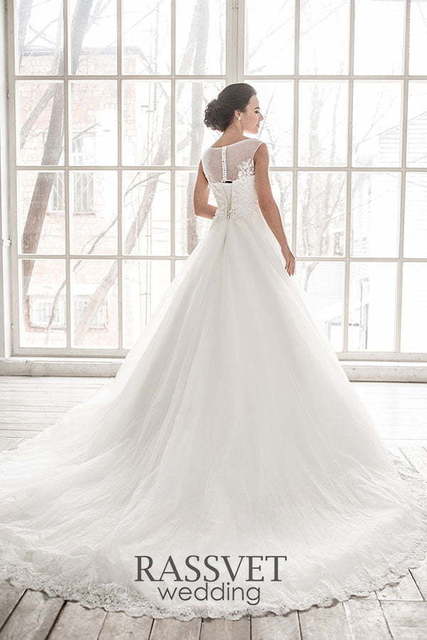 Свадебное платье Розетта. Силуэт Пышное, А-силуэт. Цвет Белый / Молочный. Вид 2