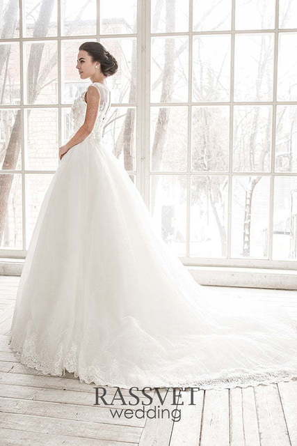 Свадебное платье Розетта. Силуэт Пышное, А-силуэт. Цвет Белый / Молочный. Вид 5