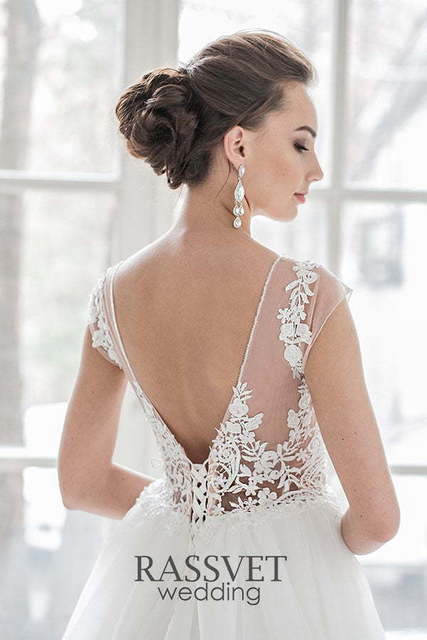 Свадебное платье Анри. Силуэт А-силуэт. Цвет Белый / Молочный. Вид 5