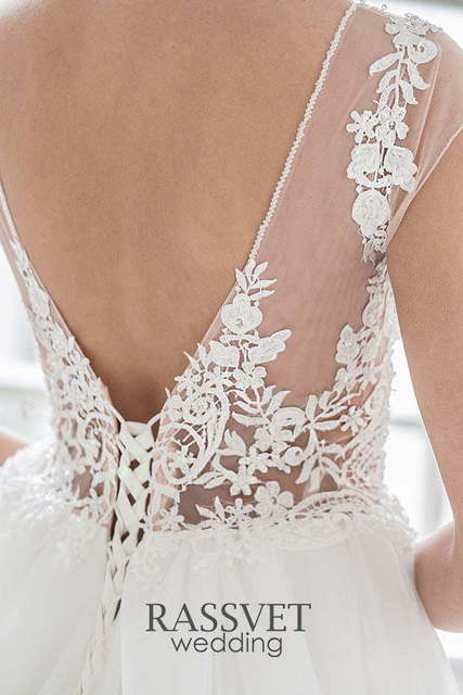 Свадебное платье Анри. Силуэт А-силуэт. Цвет Белый / Молочный. Вид 6