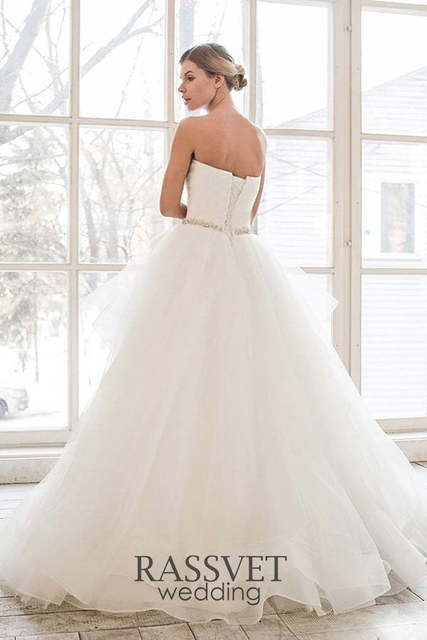 Свадебное платье Нелли. Силуэт Пышное, А-силуэт. Цвет Белый / Молочный. Вид 2