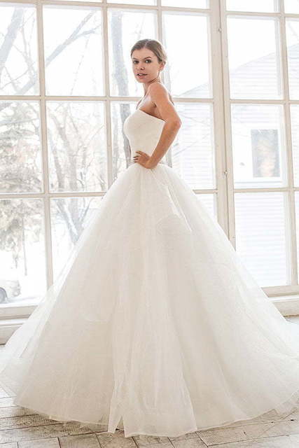 Свадебное платье Нелли. Силуэт Пышное, А-силуэт. Цвет Белый / Молочный. Вид 3