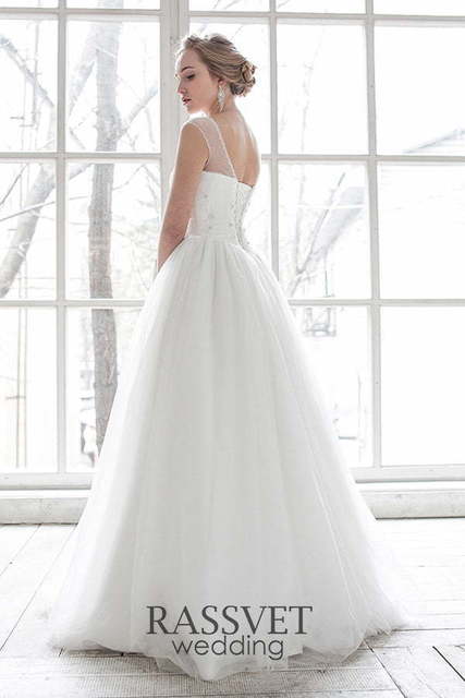 Свадебное платье Амалия. Силуэт Пышное, А-силуэт. Цвет Белый / Молочный. Вид 2