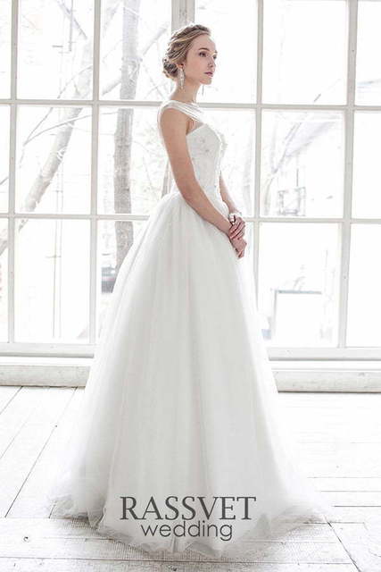 Свадебное платье Амалия. Силуэт Пышное, А-силуэт. Цвет Белый / Молочный. Вид 5