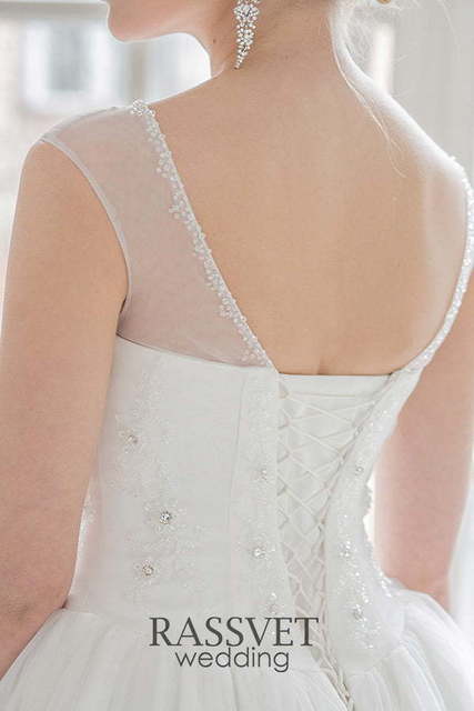 Свадебное платье Амалия. Силуэт Пышное, А-силуэт. Цвет Белый / Молочный. Вид 7