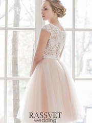 Свадебное платье Рейн. Силуэт Пышное, А-силуэт. Цвет Персик / Оранжевый, оттенки Розового. Вид 2