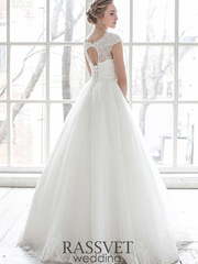 Свадебное платье Марселина. Силуэт А-силуэт. Цвет Белый / Молочный. Вид 2