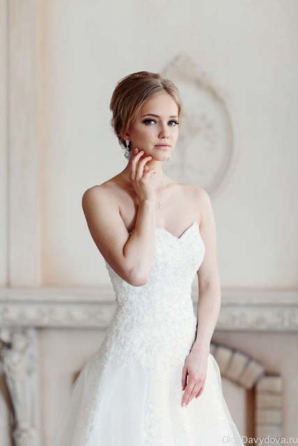 Свадебное платье Габриэлия. Силуэт А-силуэт. Цвет Белый / Молочный. Вид 3