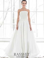 Свадебное платье Натали. Силуэт А-силуэт. Цвет Белый / Молочный. Вид 1