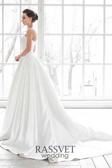 Свадебное платье Натали. Силуэт А-силуэт. Цвет Белый / Молочный. Вид 5