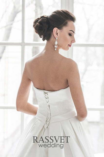 Свадебное платье Натали. Силуэт А-силуэт. Цвет Белый / Молочный. Вид 6