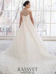 Свадебное платье Линда 1. Силуэт Пышное, А-силуэт. Цвет Белый / Молочный, Айвори / Капучино. Вид 2