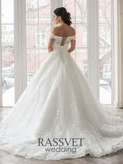 Свадебное платье Хезер. Силуэт Пышное, А-силуэт. Цвет Белый / Молочный. Вид 2