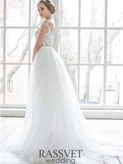 Свадебное платье Дионисия. Силуэт А-силуэт, Прямое. Цвет Белый / Молочный, Айвори / Капучино. Вид 2