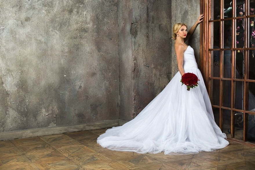 Свадебное платье Каролина. Силуэт Пышное, А-силуэт. Цвет Белый / Молочный. Вид 3