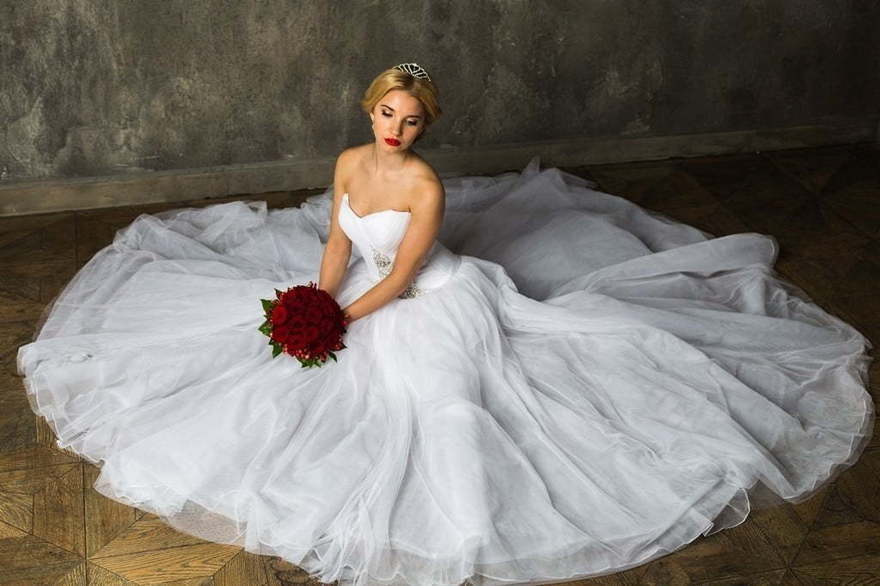 Свадебное платье Каролина. Силуэт Пышное, А-силуэт. Цвет Белый / Молочный. Вид 4