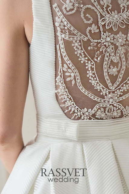 Свадебное платье Лейла. Силуэт Пышное, А-силуэт. Цвет Белый / Молочный. Вид 4