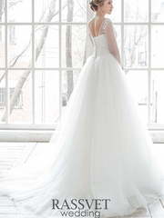 Свадебное платье Роберта. Силуэт А-силуэт. Цвет Белый / Молочный. Вид 2