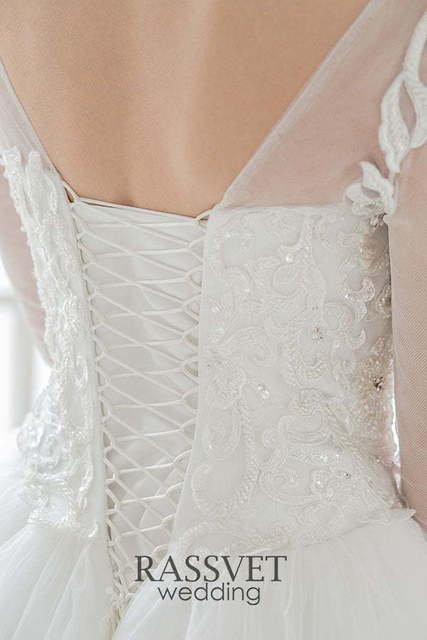 Свадебное платье Роберта. Силуэт А-силуэт. Цвет Белый / Молочный. Вид 7