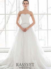 Свадебное платье Альбертина 2. Силуэт А-силуэт. Цвет Белый / Молочный. Вид 1