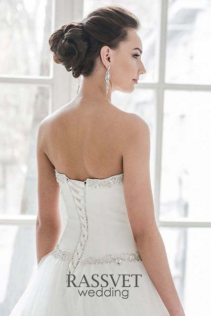 Свадебное платье Альбертина 2. Силуэт А-силуэт. Цвет Белый / Молочный. Вид 6