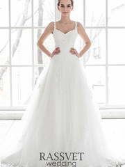 Свадебное платье Амилия. Силуэт А-силуэт. Цвет Белый / Молочный. Вид 1