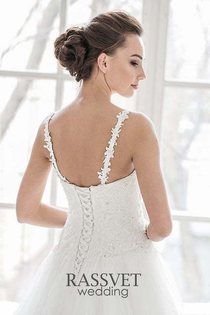 Свадебное платье Амилия. Силуэт А-силуэт. Цвет Белый / Молочный. Вид 6