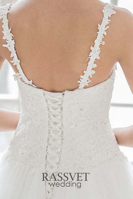 Свадебное платье Амилия. Силуэт А-силуэт. Цвет Белый / Молочный. Вид 7