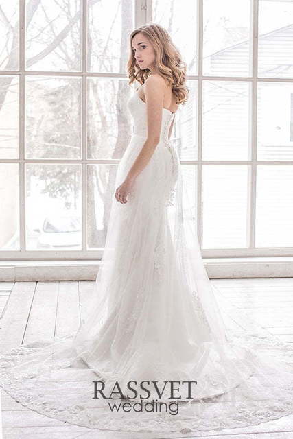 Свадебное платье Лианн. Силуэт Рыбка, А-силуэт. Цвет Белый / Молочный. Вид 2