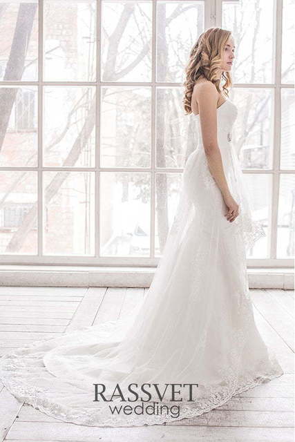 Свадебное платье Лианн. Силуэт Рыбка, А-силуэт. Цвет Белый / Молочный. Вид 6