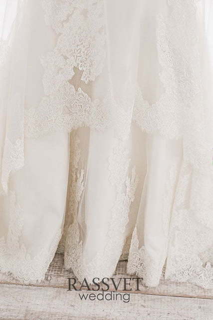 Свадебное платье Филлис. Силуэт Рыбка, А-силуэт. Цвет Белый / Молочный. Вид 3