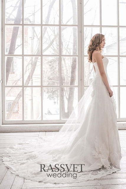 Свадебное платье Филлис. Силуэт Рыбка, А-силуэт. Цвет Белый / Молочный. Вид 7