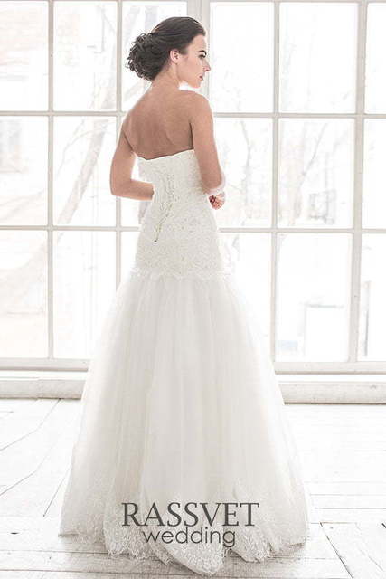 Свадебное платье Теа. Силуэт А-силуэт. Цвет Белый / Молочный. Вид 2