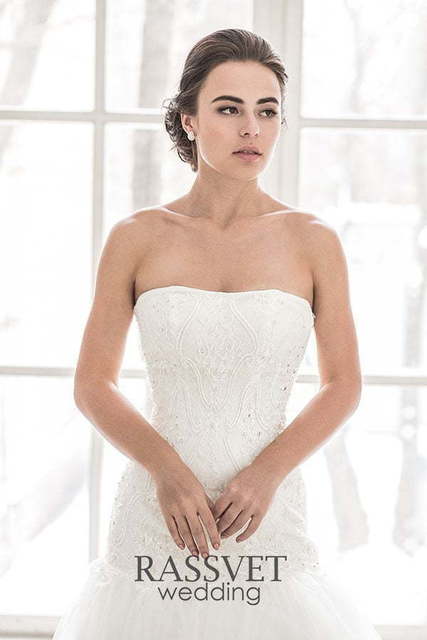 Свадебное платье Теа. Силуэт А-силуэт. Цвет Белый / Молочный. Вид 3