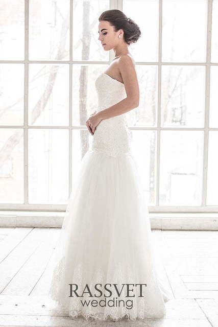 Свадебное платье Теа. Силуэт А-силуэт. Цвет Белый / Молочный. Вид 5