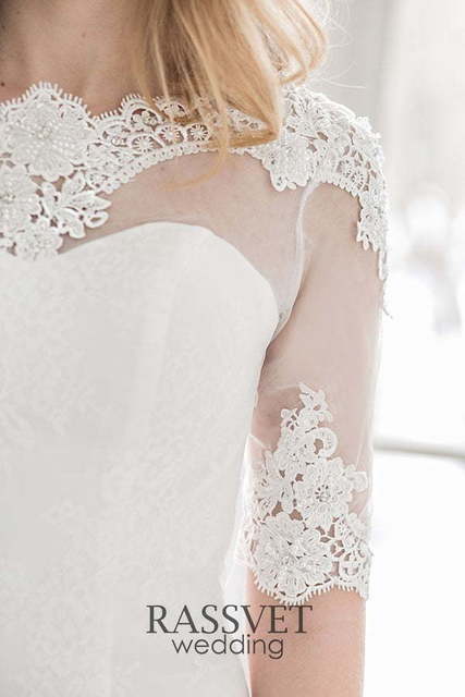 Свадебное платье Тиша. Силуэт Рыбка, А-силуэт. Цвет Белый / Молочный. Вид 4