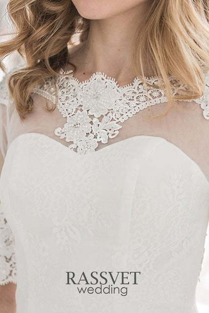 Свадебное платье Тиша. Силуэт Рыбка, А-силуэт. Цвет Белый / Молочный. Вид 5