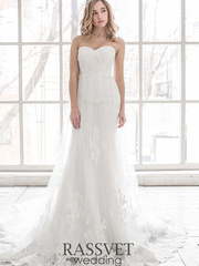 Свадебное платье Сью. Силуэт А-силуэт, Рыбка. Цвет Белый / Молочный. Вид 1