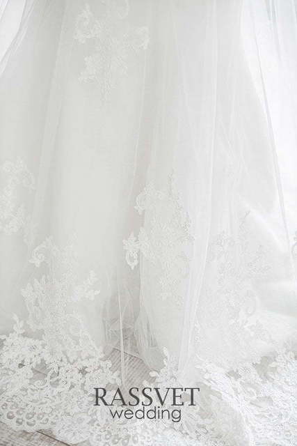 Свадебное платье Сью. Силуэт Рыбка, А-силуэт. Цвет Белый / Молочный. Вид 4