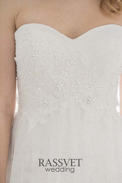 Свадебное платье Сью. Силуэт Рыбка, А-силуэт. Цвет Белый / Молочный. Вид 5