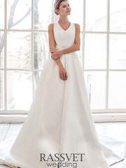 Свадебное платье Бель. Силуэт А-силуэт. Цвет Белый / Молочный. Вид 1