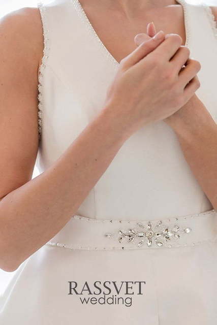 Свадебное платье Бель. Силуэт А-силуэт. Цвет Белый / Молочный. Вид 5