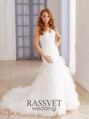 Свадебное платье Изабелла. Силуэт А-силуэт, Рыбка. Цвет Белый / Молочный. Вид 1