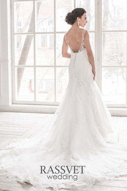 Свадебное платье Старла. Силуэт Рыбка, А-силуэт. Цвет Белый / Молочный. Вид 2