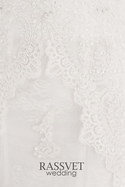 Свадебное платье Старла. Силуэт Рыбка, А-силуэт. Цвет Белый / Молочный. Вид 3