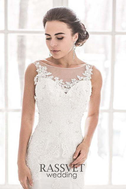 Свадебное платье Старла. Силуэт Рыбка, А-силуэт. Цвет Белый / Молочный. Вид 4