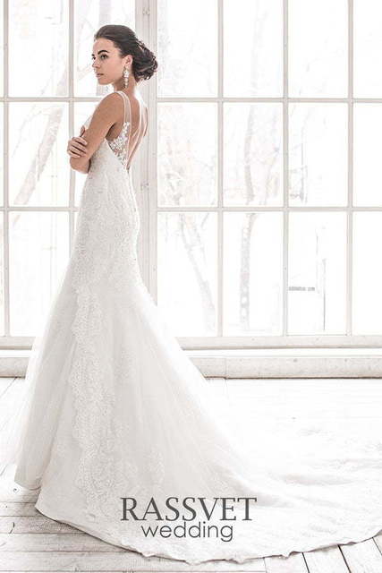 Свадебное платье Старла. Силуэт Рыбка, А-силуэт. Цвет Белый / Молочный. Вид 5