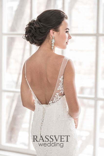 Свадебное платье Старла. Силуэт Рыбка, А-силуэт. Цвет Белый / Молочный. Вид 6