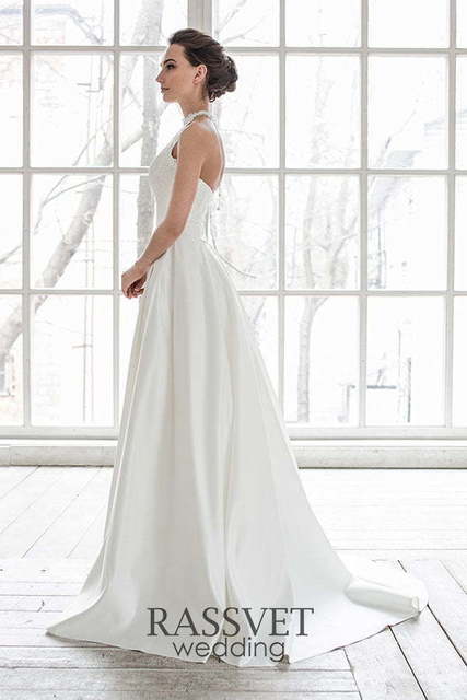 Свадебное платье Орнелла. Силуэт А-силуэт. Цвет Белый / Молочный. Вид 4