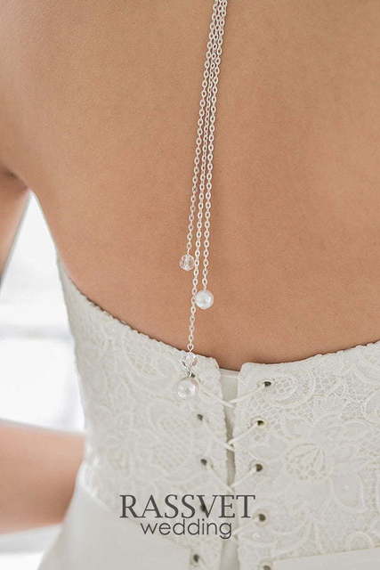 Свадебное платье Орнелла. Силуэт А-силуэт. Цвет Белый / Молочный. Вид 6